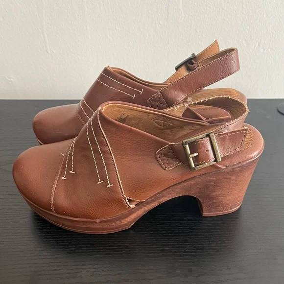 b.o.c. By Born Cecilia Women Slingback Platform Round Clog Brown Size 8 Boho - Picture 3 of 6